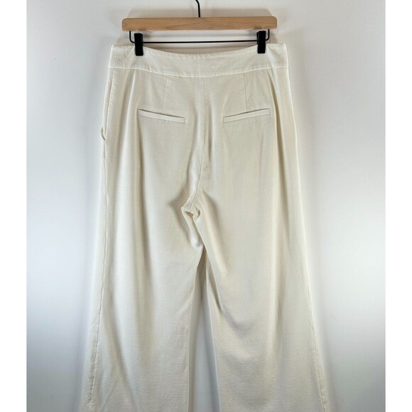 Veronica Beard Womens Pants White Robinne Pleated Crepe Wide Leg Dress Size 10 - Picture 8 of 9